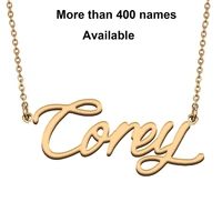cursive initial letters name necklace for corey birthday party christmas new year graduation wedding valentine day gift