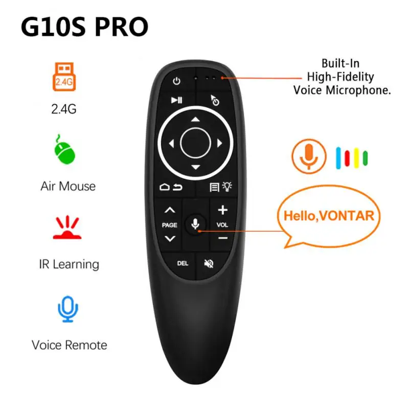 G10 G10S Air Mouse Voice Remote Control 2.4G Wireless Gyroscope IR Learning For H96 MAX X88 PRO X96 Android TV Box HK1 | Электроника