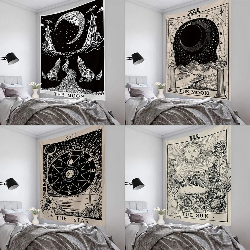 

European American Tapestry for Room Astrology Sun Stars Moon Living Room Bedroom Home Decoration Wall Hanging cloth