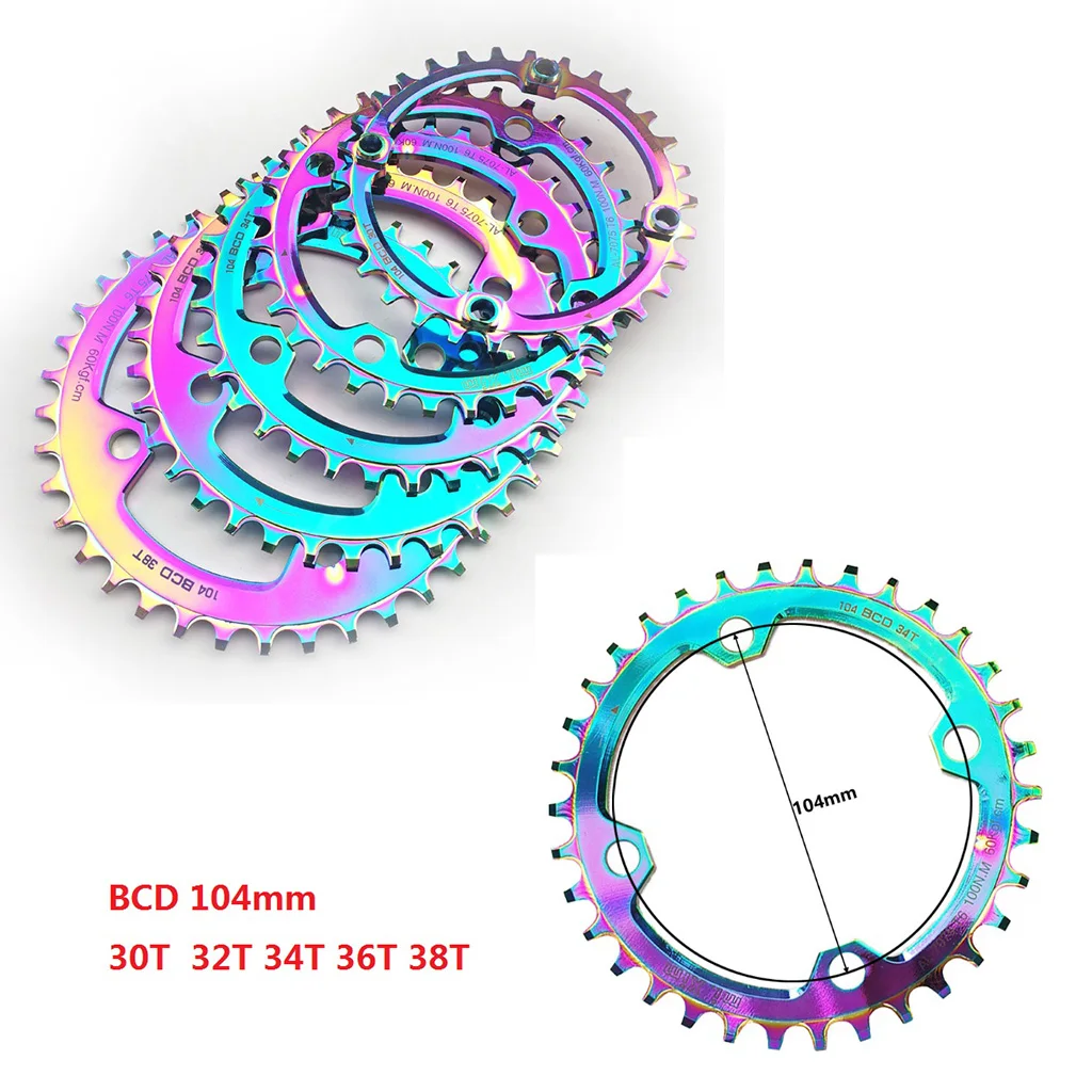 

Single Speed Crankset + 32T-38T Chainring 170mm Crankarm 104BCD Crank Set for Road Mountain Bicycle Folding Bike Fixed Gear