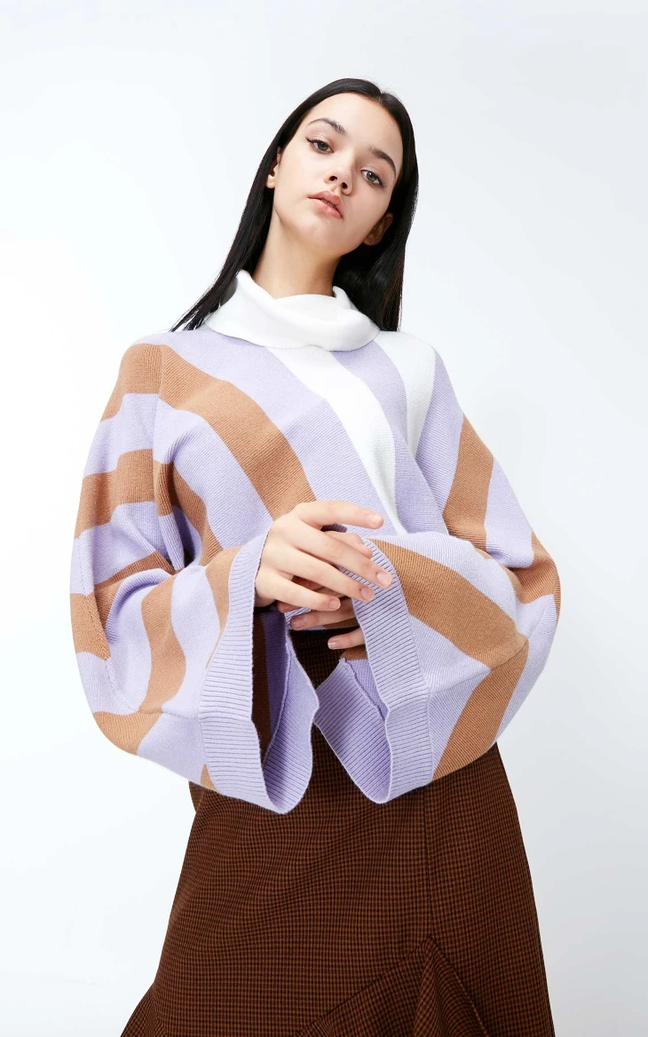 Vero Moda женский полосатый вязаный свитер с короткими рукавами | 318324549