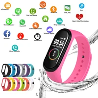 m4 smart wearable device bracelet heart rate blood pressure monitor watch men women kids sports led screen fitness wristbands