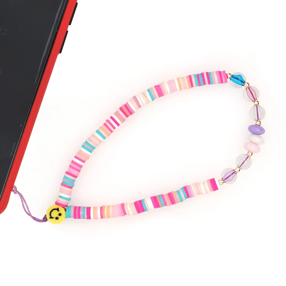 

Colorful Soft Pottery Mobile Phone Hanging Rope Strap Lanyard Jewelry Bracelet Decoration Accessories