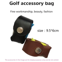 small golf ball bag waist pack mini luxury pu leather 1 pitchfork 2 balls 4 tees storage bag holder on for outdoor golf sports