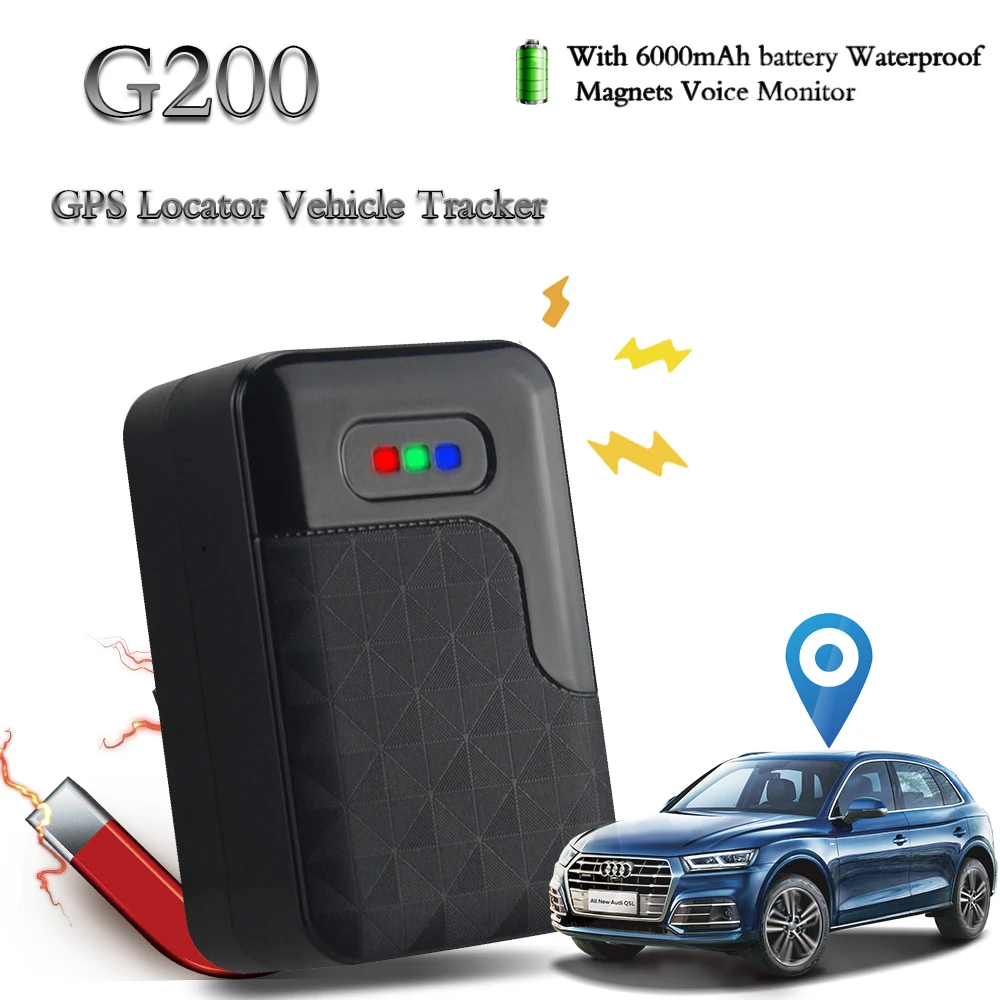 6000 мАч батарея gps трекер G200 для автомобиля с супер магнитом отслеживающее