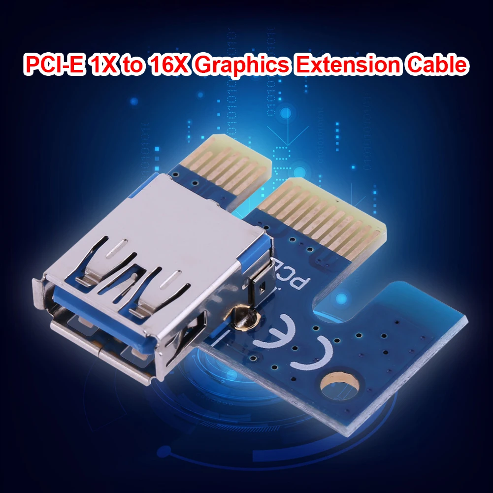 Синий адаптер PCI E X1 PCIe 1X на USB 3 0 для Express резермайнер BTC Майнер графическая карта