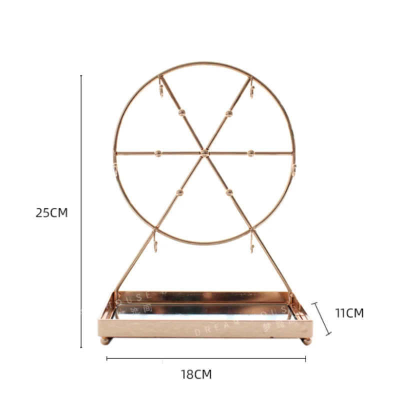 

Nordic Jewelry Organizer Rack Dream Windmill Metal Necklace Storage Shelf Desktop Earrings Holder Ring Accessories Display Stand