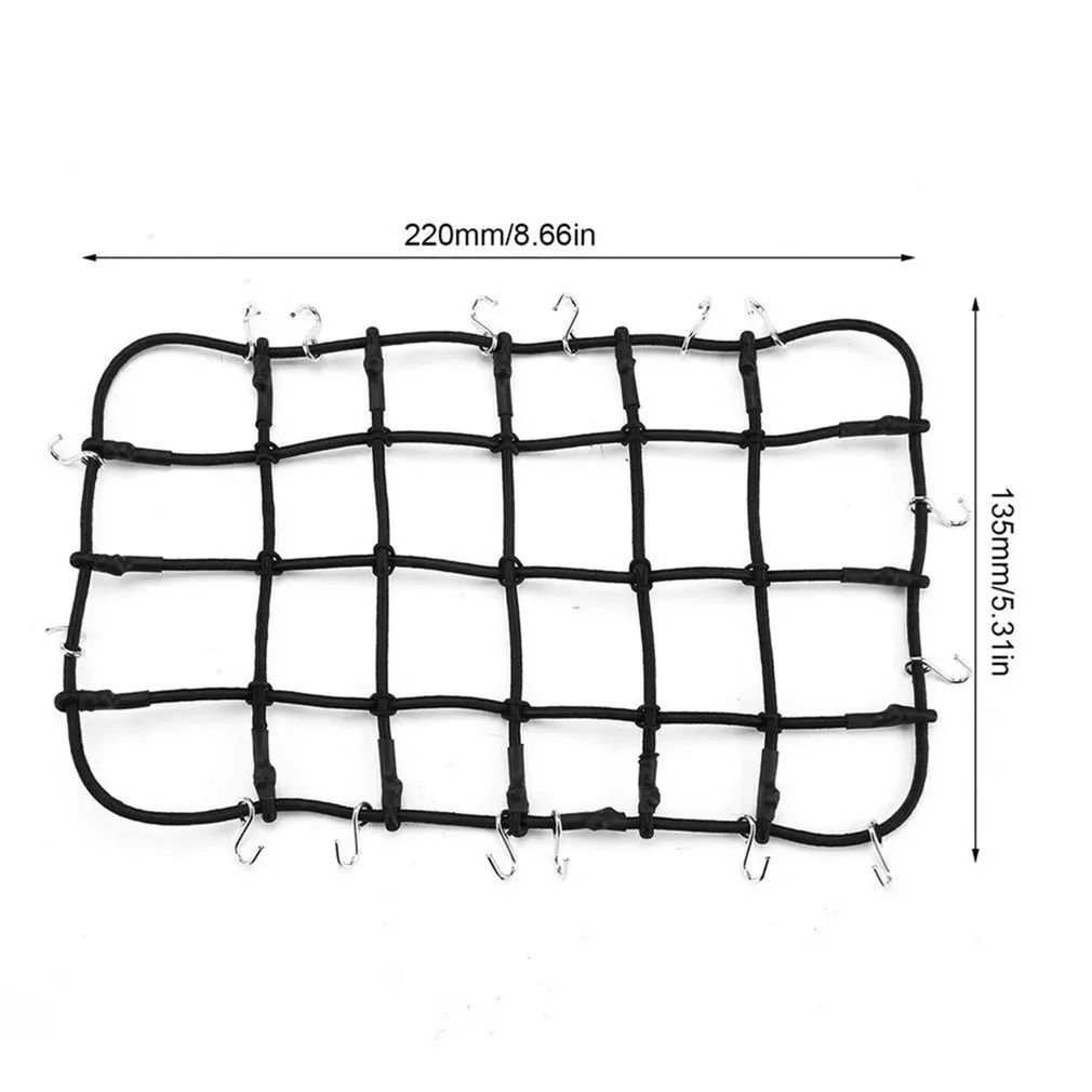 

1/10 1/8 RC Crawler Car Roof Rack Cargo Elastic Luggage Net with Hooks for D90 SCX10 90046 TRX-4 KM2 Truck Part