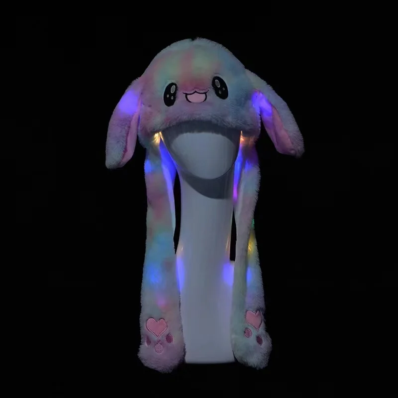 

Bordado de felpa, regalo Gorro de conejo con Orejas de conejo mvil para mujer Gorro con orejas de conejo mviles, 2021