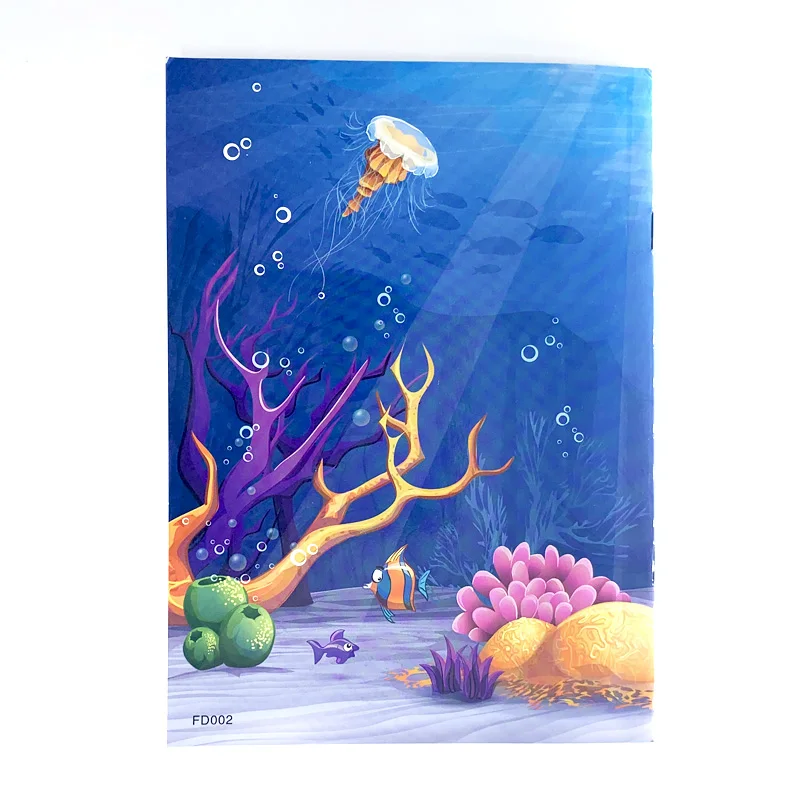 Libro de colecci&oacute;n de pegatinas de dibujos animados para ni&ntilde;os, juguete artesanal, &aacute;lbum de pegatinas de oc&eacute;ano hecho a mano, juego de puzle, juguetes infantiles-3
