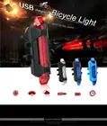 Свет велосипеда, светодиодные задние фонари безопасность заднего хвоста Предупреждение Велоспорт портативный свет, USB стиль перезаряжаемый или аккумулятор