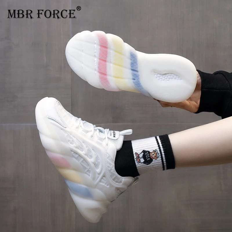 MBR FORCE/2021 Женские кроссовки из вулканизированной дышащей ткани Цвет радуги Модные