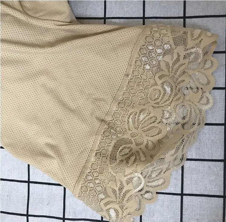 Размера плюс хлопковые дышащие штаны с завышенной талией кружевные не