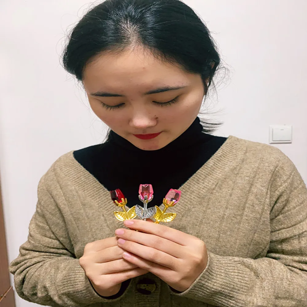 День Святого Валентина подарок на Новый год украшение Хрустальная роза