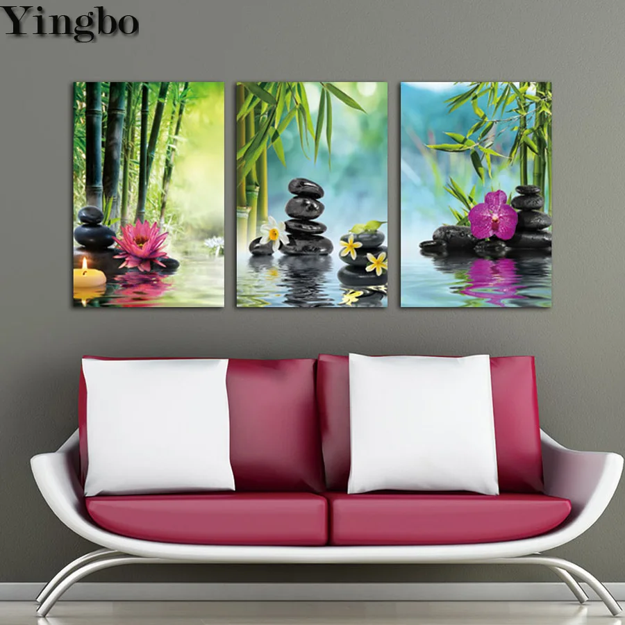 Алмазная живопись орхидеей бамбуковый камень zen art 5d алмазная вышивка DIY