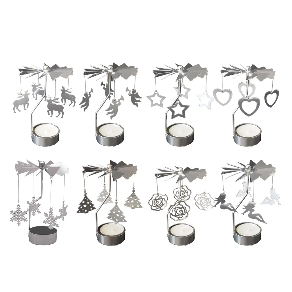 Романтический вращающийся Вращающийся подсвечник для чая рождественской елки