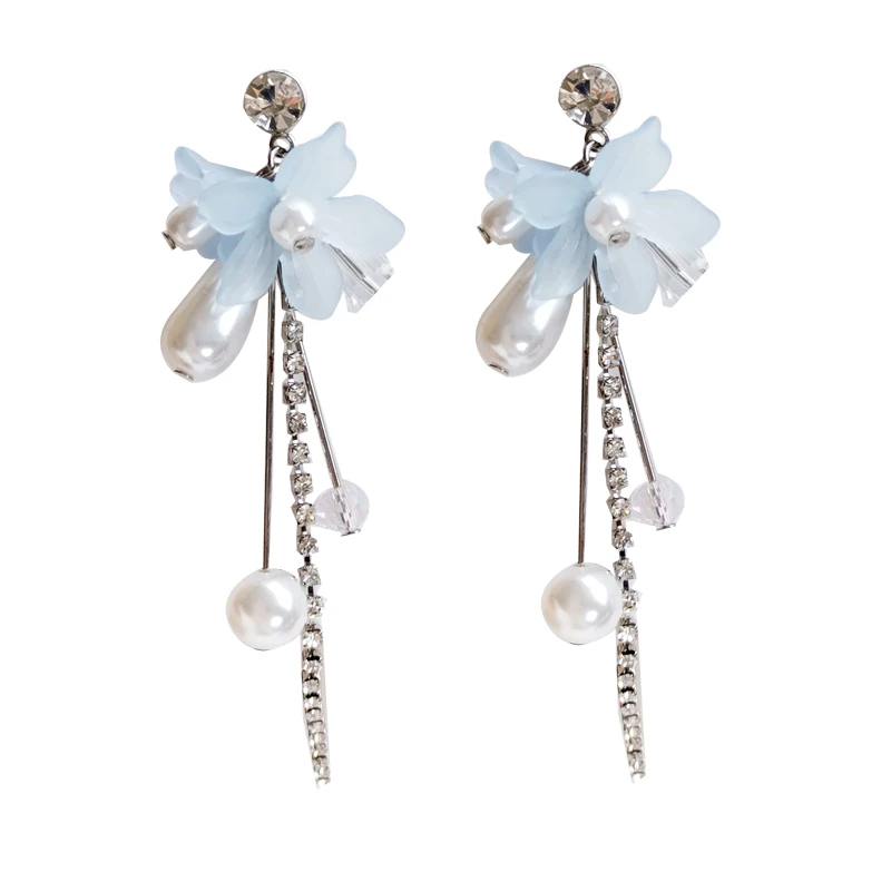 

Mihan Women Jewelry Simulated Pearl Earring Spring Summer Sweet Shiny Crystal Resin Flower Drop Earrings For Celebration Gifts