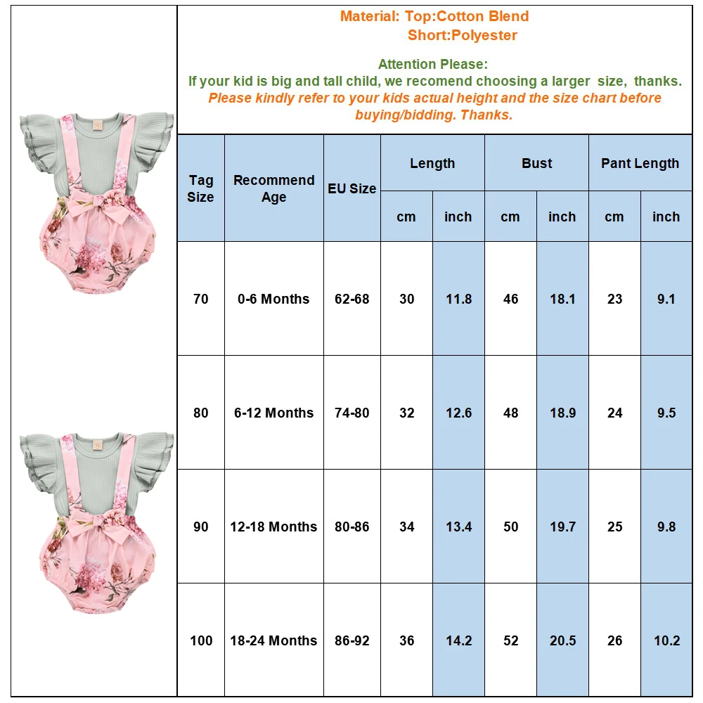 Рукава с оборками Милый детский комплект для девочки Летняя одежда маленьких