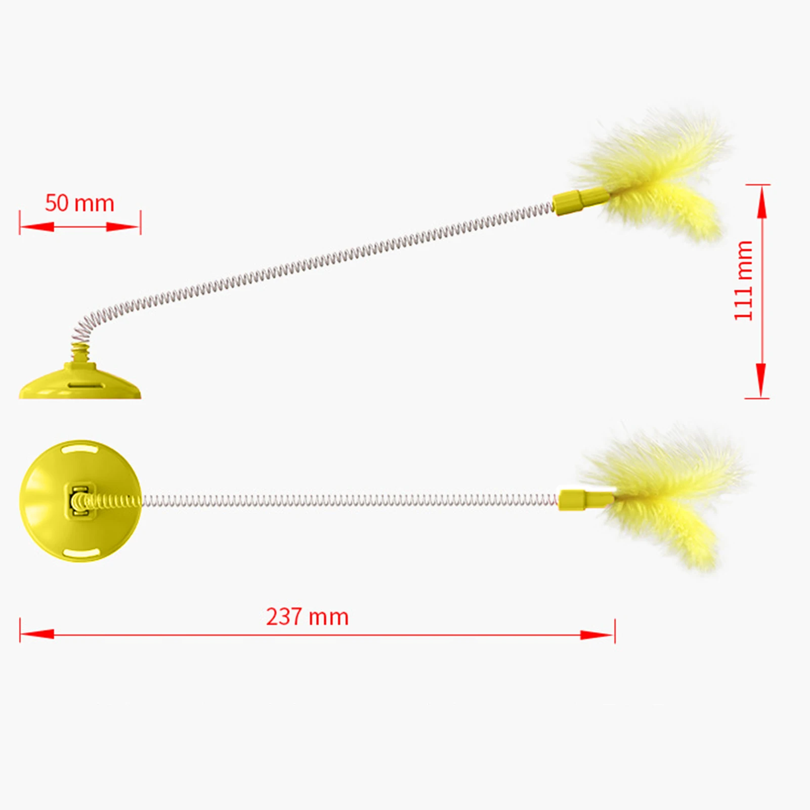 

Pet Interactive Cat Toys Head-mounted Feather Bounce Stick Wooden Base Self-Amusement Circuit Ball Toy For Cat Playing Toy