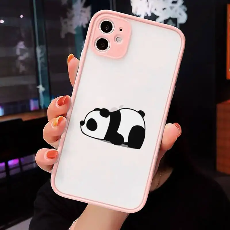 

Panda Cat cute cartoon luxury Phone Cases funda matte transparent For iphone 7 8 11 12 plus mini x xs xr pro max cover