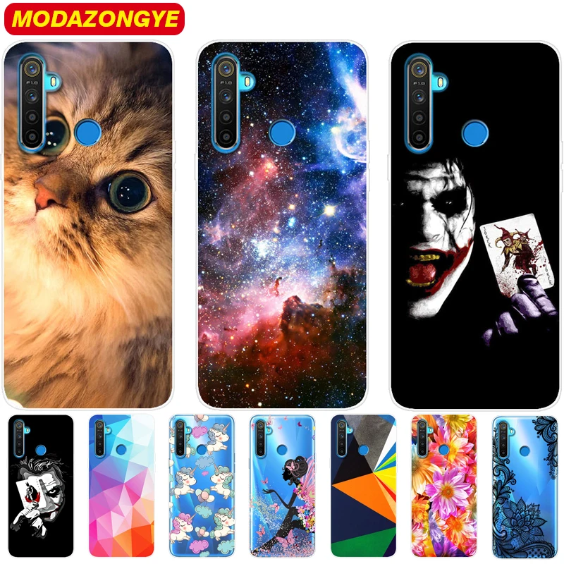 Мягкий чехол для Realme 5 мультяшный Силиконовый ТПУ телефона Oppo Realme5 RMX1911 задняя