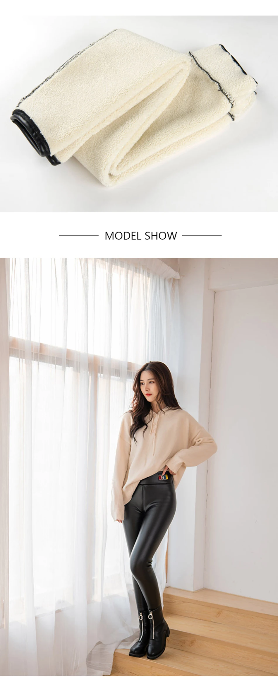 Thicken Velvet Leather Leggings For Cold Winter Women Cashmere PU Leather Workout Leggings Warm Pants Push Up Hips Leggings