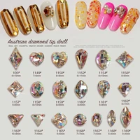 10pcs ab nail art luxury stones super shiny nail art design jewelry charms for nail art decoration sharp bottom manicure gems