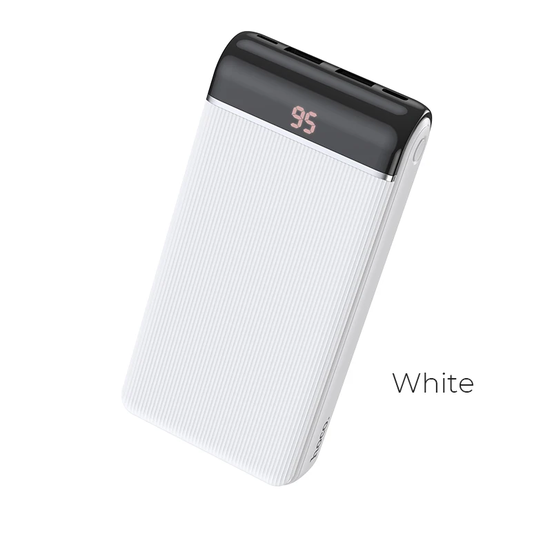 HOCO power Bank 20000 мАч портативный Встроенный кабель для быстрой зарядки Невидимый держатель для iphone 11 X XS Max XR Внешняя батарея - Цвет: Белый