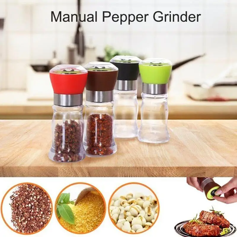 

Multi-purpose Mill Cruet Kitchen Gadget Portable Manual Durable Mill Hand Grinding Grinder Salt Pepper Kitchen Spice Tool T R9V9
