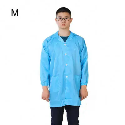 Антистатические комбинезоны унисекс ESD Lab Coat Button Up M Blue | Канцтовары для офиса и