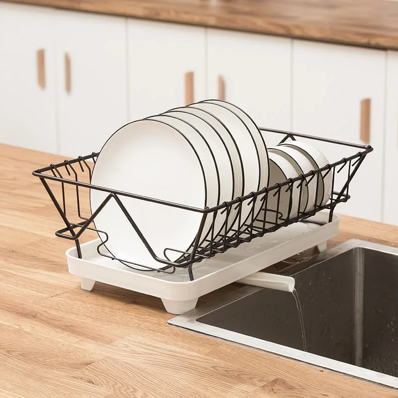 

Table Home Storage Rack Organizer Plate Drain Iron Wire Rack Dish Drying Kitchen Shelf Keuken Accessoires Household Items 60AA01
