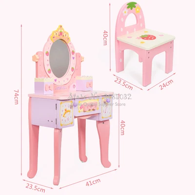 Туалетный столик и стул принцессы имитация розового цвета детские комоды для От 3