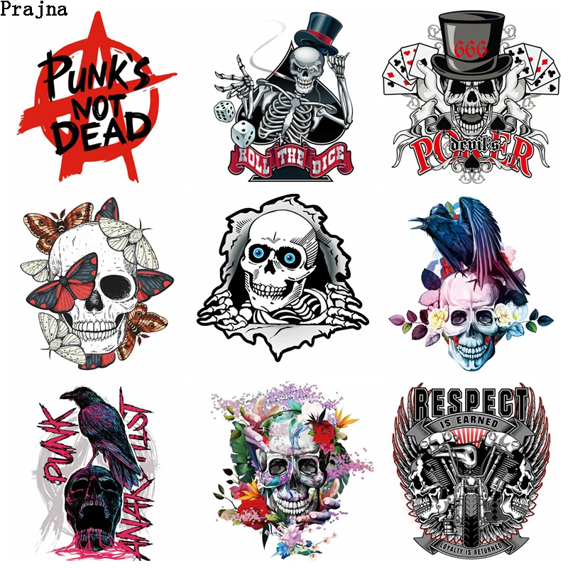 Праджня с черепом в стиле панк рок теплопроводная поливинилхлоридная патчи для