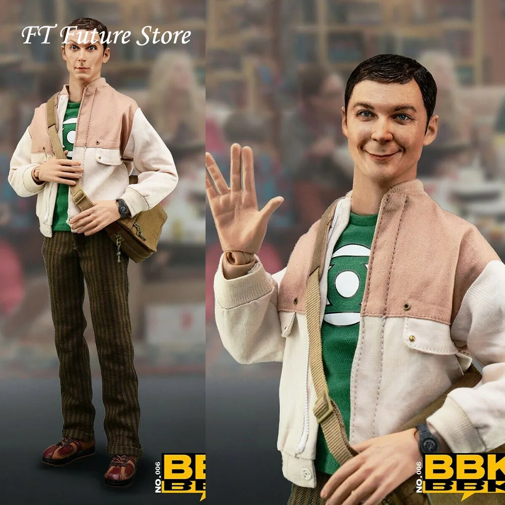 

BBK BBK06 1/6 Genius Scientist Sheldon Full Set with Double Head Sculpt Action Figure Model Toys Gifts for Fans Holiday Gifts