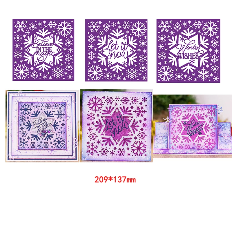 

Words Winter Wishes Interchangeable Flower Multi-piece Frames Metal Cutting Dies For DIY Scrapbooking Photo Card Making New 2020