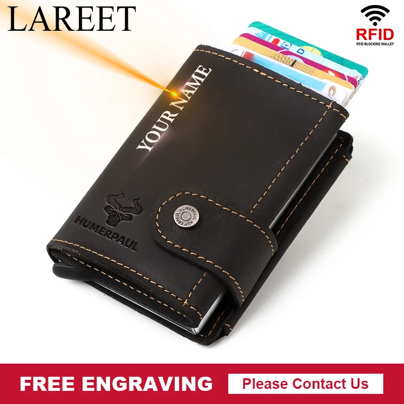 Travel Credit Card Holder Credential Genuine Leather Purse Men Hasp Wallet Luxury Clutch Business Money Bag Mini Coin Male Walet