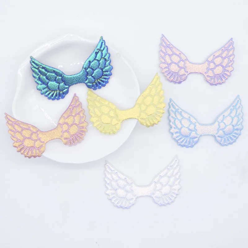 20 шт. 48 *, маленького размера, круглой формы с диаметром 32 мм; Блестящая кожа; Ангел аппликация в виде крыла красочные Амур крыла Фея крыло для DIY Одежда повязка на голову с бантом-бабочкой патчи P90
