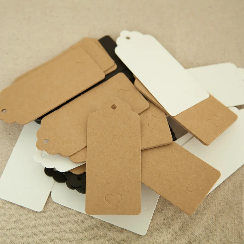 100 шт. подвески из крафт-бумаги в форме сердца 9 х4 см | Дом и сад