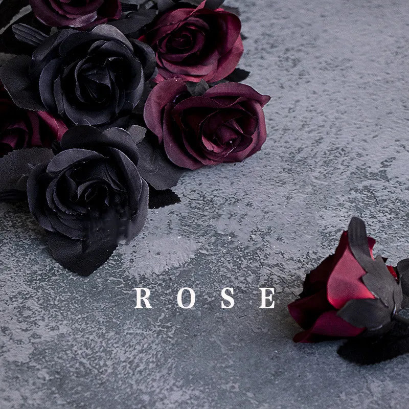 Готический Черная роза искусственная имитация цветов подарок на день Святого