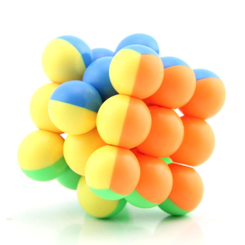 3x3x3 Children Colorful Magic Cube Toys Round Bead Ball Speed Puzzle Educational Toy Anti Stress Fidgets for Adults Kid | Игрушки и