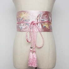 2021 embroidery wide cummerbunds for women designer wide slimming girdle women's elegant dress strap