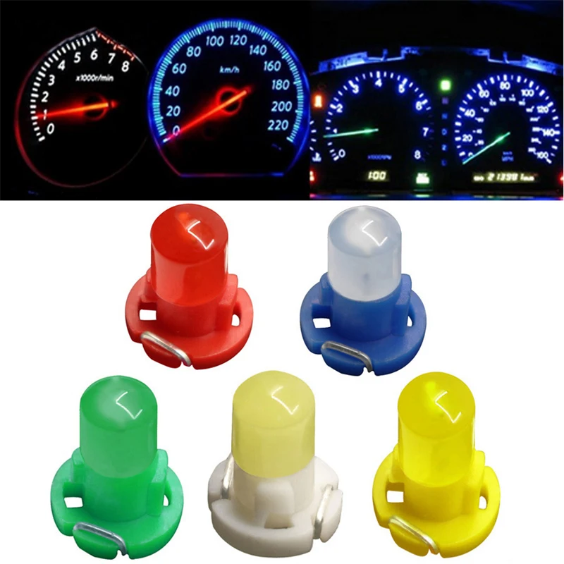 

10Pcs LED Instrument Light T5 B8.5D 5050 B8.5 B8.4 B8.3 COB Car Board Instrument Panel Lamp Auto Interior Indicator Wedge Lights