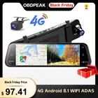 Видеорегистратор OBDPEAK, авто зеркало заднего вида с 4G Android 8,1, Wi-Fi, ADAS, ОЗУ 2 ГБ + ПЗУ 16 ГБ, GPS, Navi 24H Park