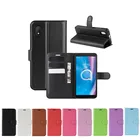 10 шт.лот Личи шаблон Флип PU кожаный бумажник чехол для телефона для Alcatel 1S 1B 2020 личи зернистый чехол