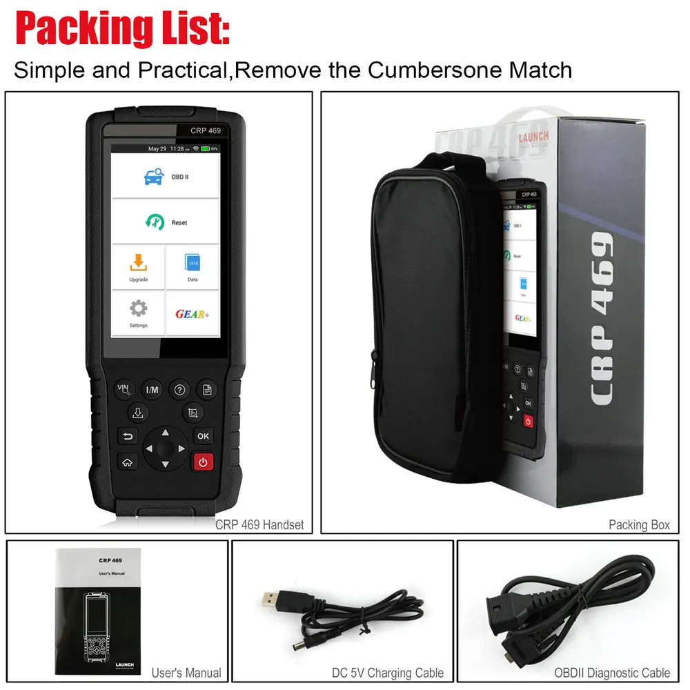 Launch CRP469 Launch X431 CRP469 OBD2 сканер ABS EPB TPMS DPF Сброс масла OBD 2 Автомобильный сканер многоязычный ODB2 автомобильный диагностический инструмент - Цвет: Launch CRP469