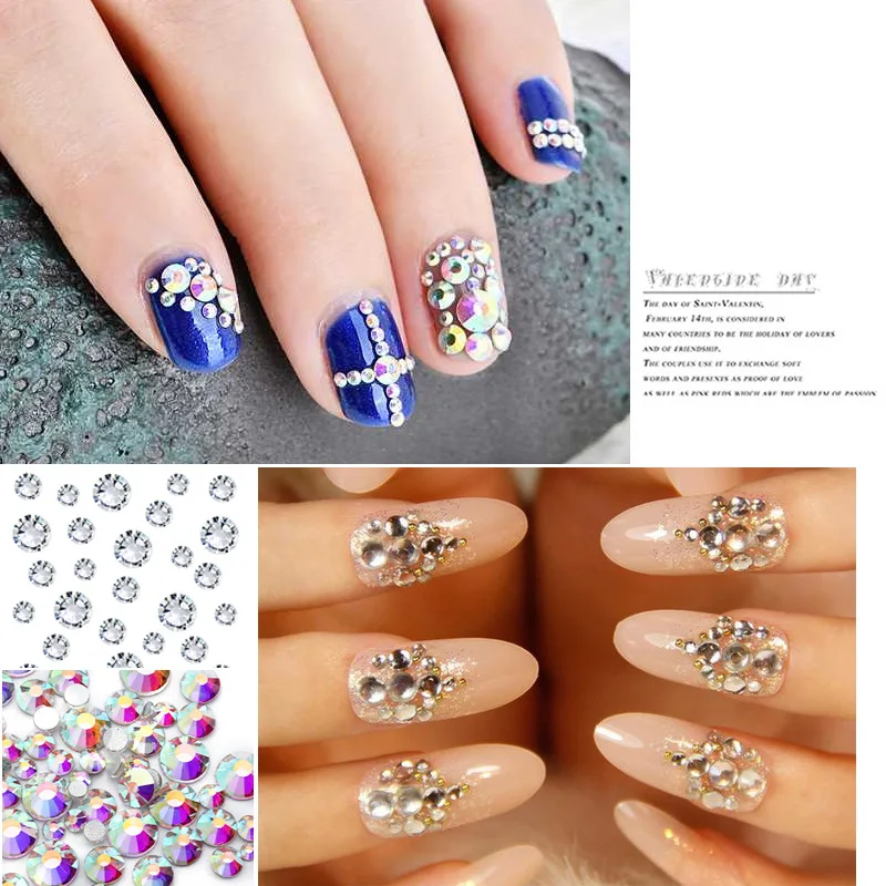 

1 Pack AB Nail Art Crystal Multi-shape 3D Glass Gemstones, Flatback AB Crystals Rhinestones for Nails Clothes Face Jewelry F9S-D