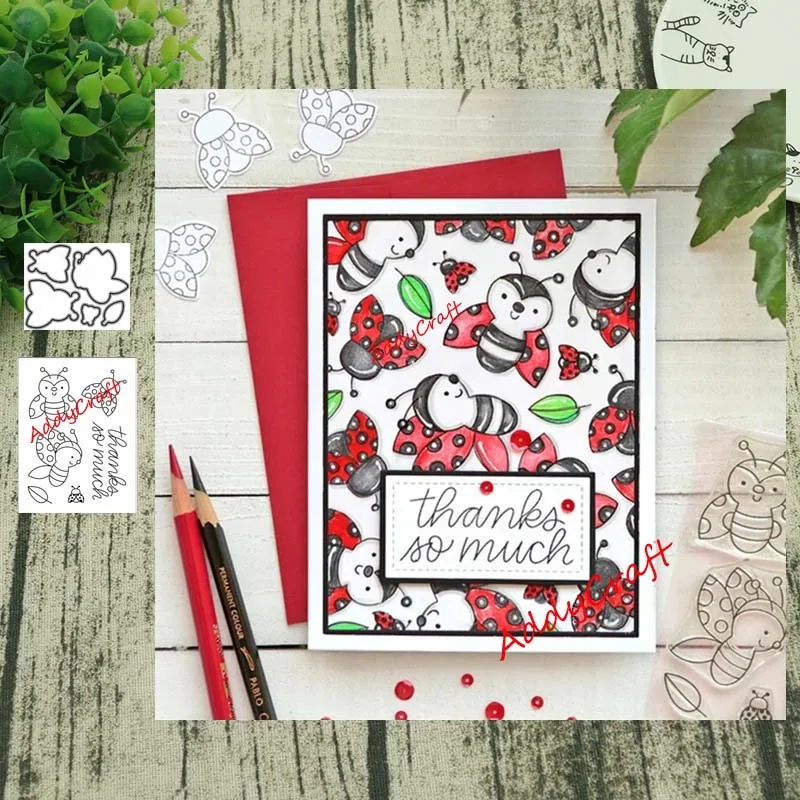 Пчелы металлический Трафаретный вырубной штамп и прозрачные наклейки