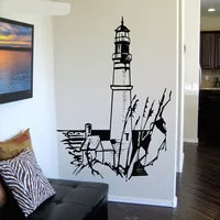 Nautical Home Decor Landscape Lighthouse Light Sea Water Vinyl Wall Sticker Art Decals Mural Room Design Pattern Wallaper Z3140