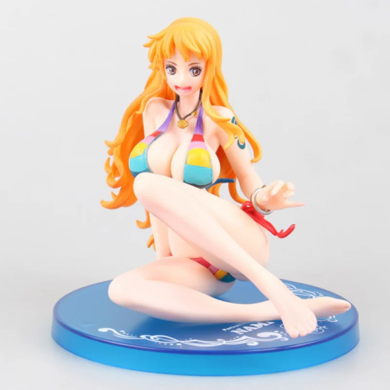 23CM Anime One Piece Figurine Nami Swimsuit Action Figure Sexy Girls Cartoon Character Kawaii Model Toys Collection Gift For Boy 17cm japanese anime one piece nami pvc action figure toys sexy girl 20th anniversary swimsuit nami figure collectible toys gift