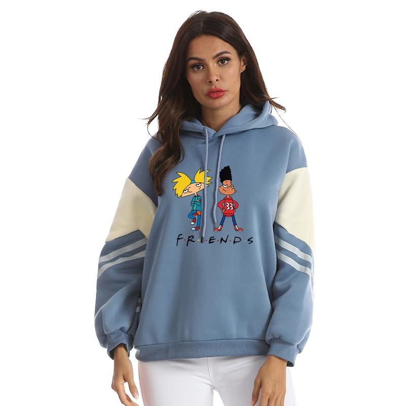 

Женская флисовая толстовка с капюшоном и мультяшным принтом